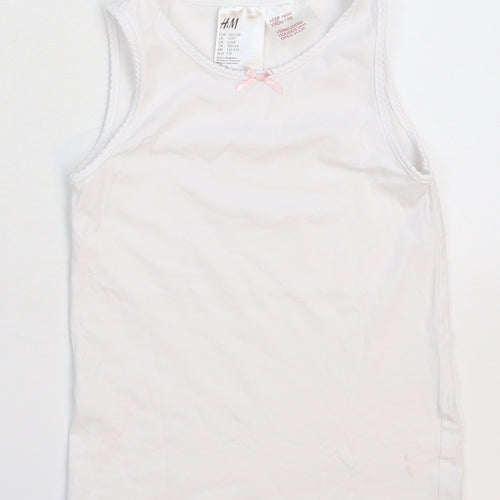H&M Girls White   Basic Tank Size 7-8 Years