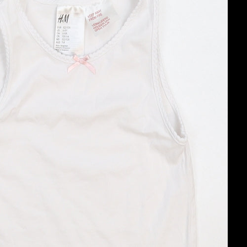 H&M Girls White   Basic Tank Size 7-8 Years