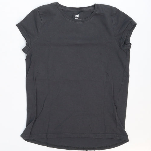 H&M Girls Grey   Basic T-Shirt Size 9-10 Years