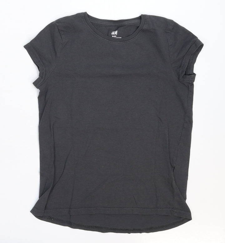 H&M Girls Grey   Basic T-Shirt Size 9-10 Years