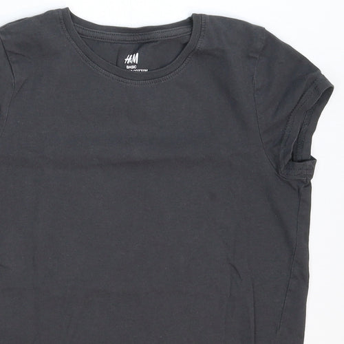H&M Girls Grey   Basic T-Shirt Size 9-10 Years