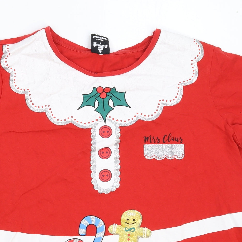 George Womens Red   Basic T-Shirt Size XL  - Christmas