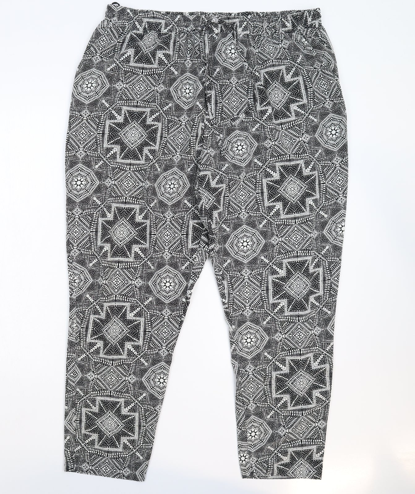 F&F Womens Multicoloured Geometric  Trousers  Size 22 L26 in