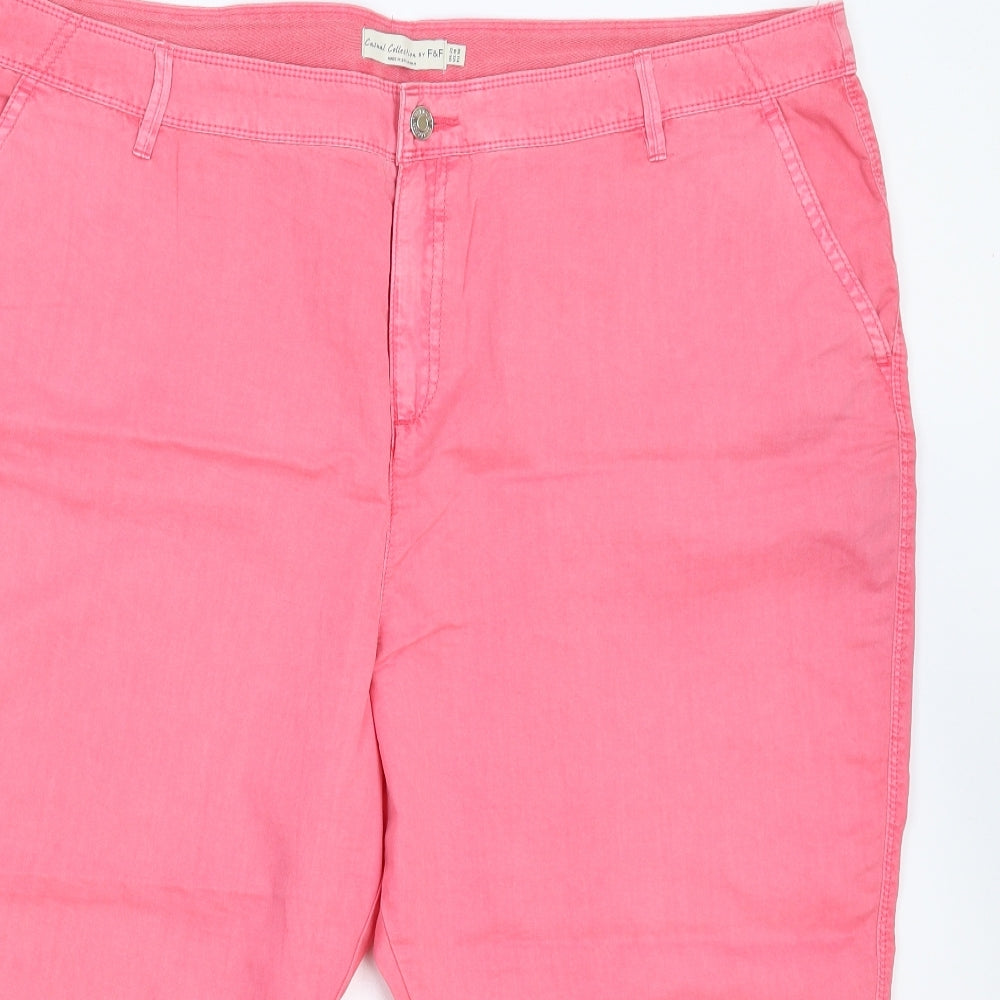 F&F Womens Pink   Cropped Trousers Size 22 L20 in
