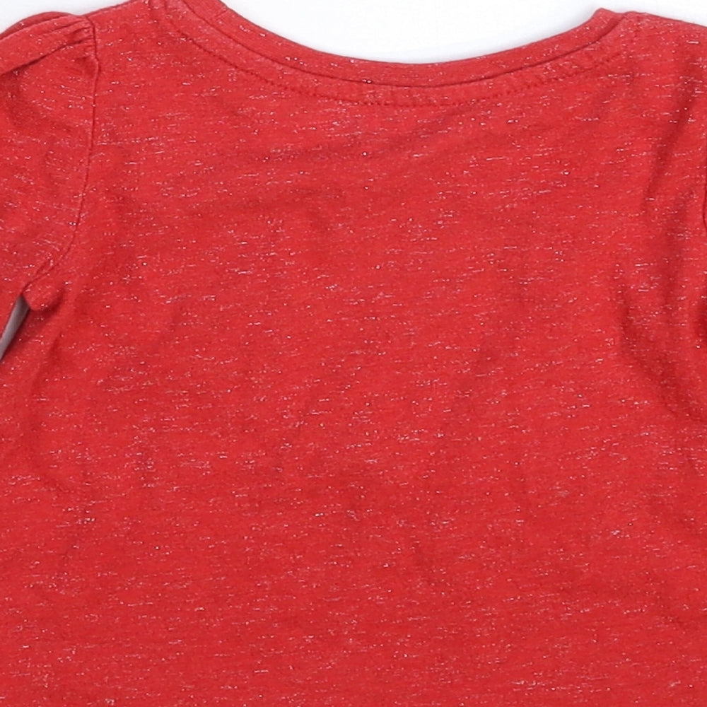Nutmeg Girls Red   Basic T-Shirt Size 18-24 Months