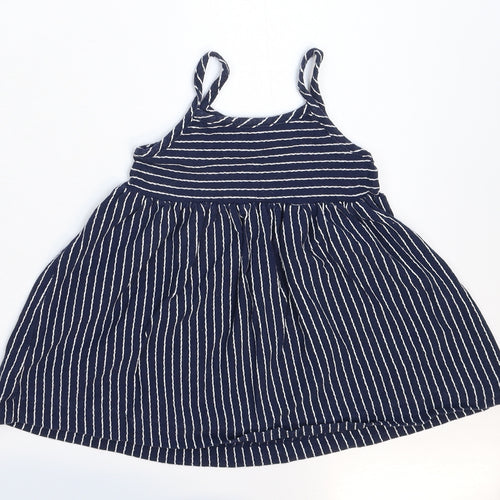 NEXT Girls Blue Striped  Fit & Flare  Size 12-18 Months