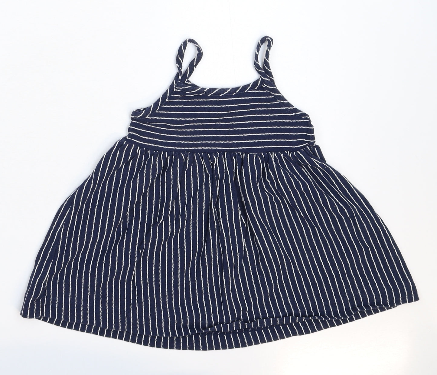 NEXT Girls Blue Striped  Fit & Flare  Size 12-18 Months