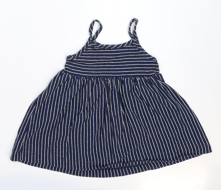 NEXT Girls Blue Striped  Fit & Flare  Size 12-18 Months