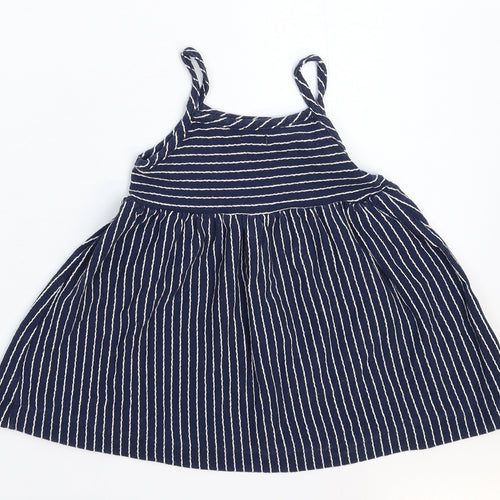 NEXT Girls Blue Striped  Fit & Flare  Size 12-18 Months