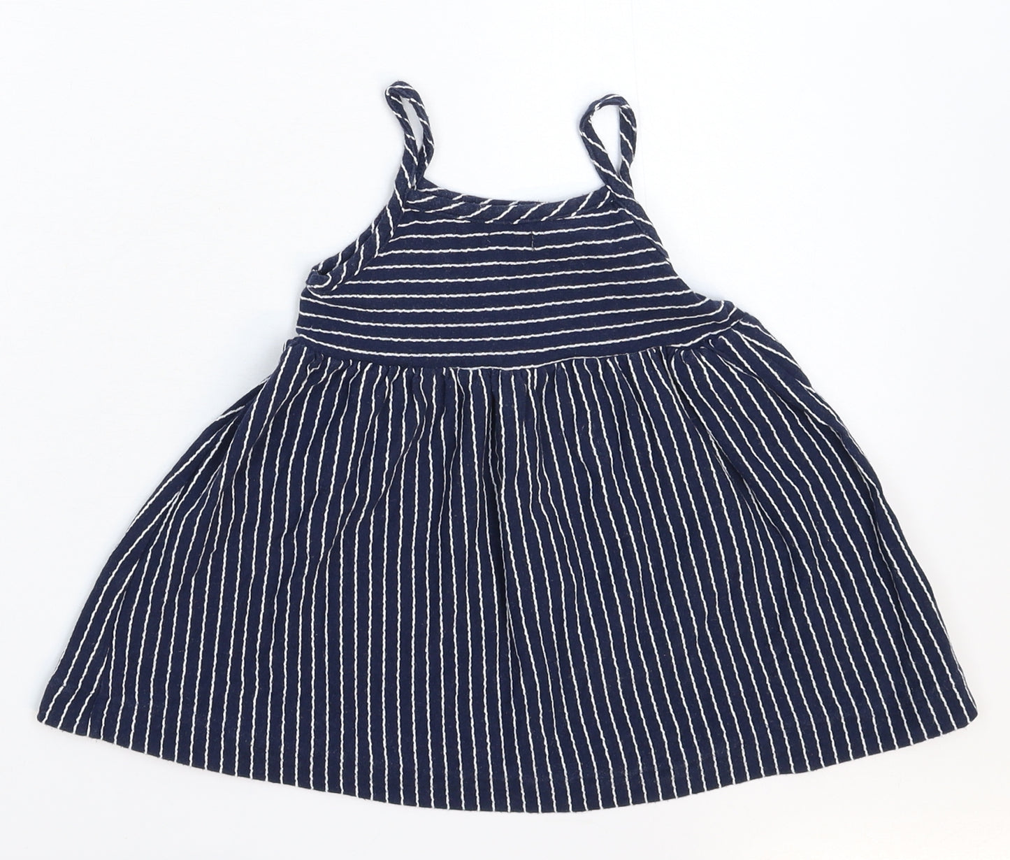 NEXT Girls Blue Striped  Fit & Flare  Size 12-18 Months