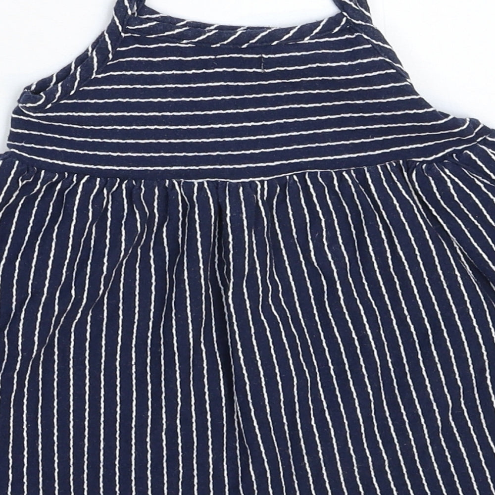 NEXT Girls Blue Striped  Fit & Flare  Size 12-18 Months