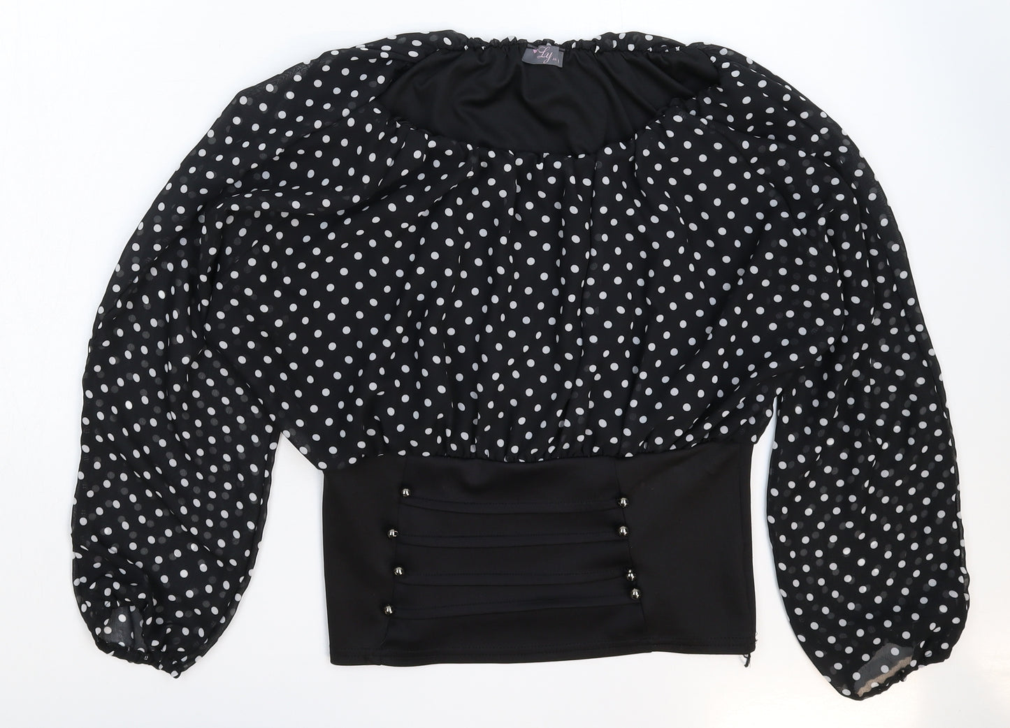Ly xx Womens Black Polka Dot  Basic Blouse Size XL