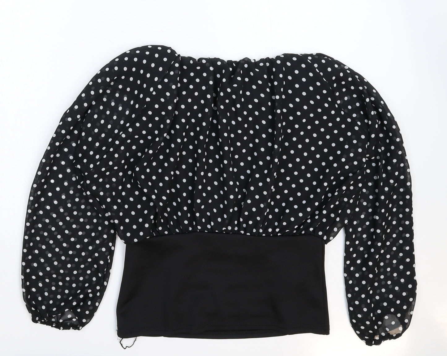 Ly xx Womens Black Polka Dot  Basic Blouse Size XL