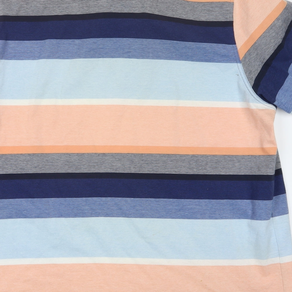 Lincoln Mens Blue Striped   Polo Size XL