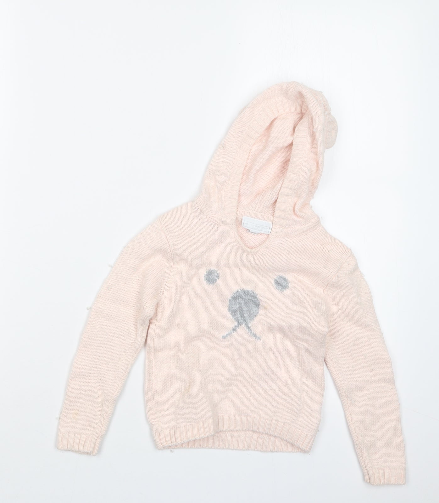 the little white company Girls Pink  Knit Pullover Jumper Size 12-18 Months