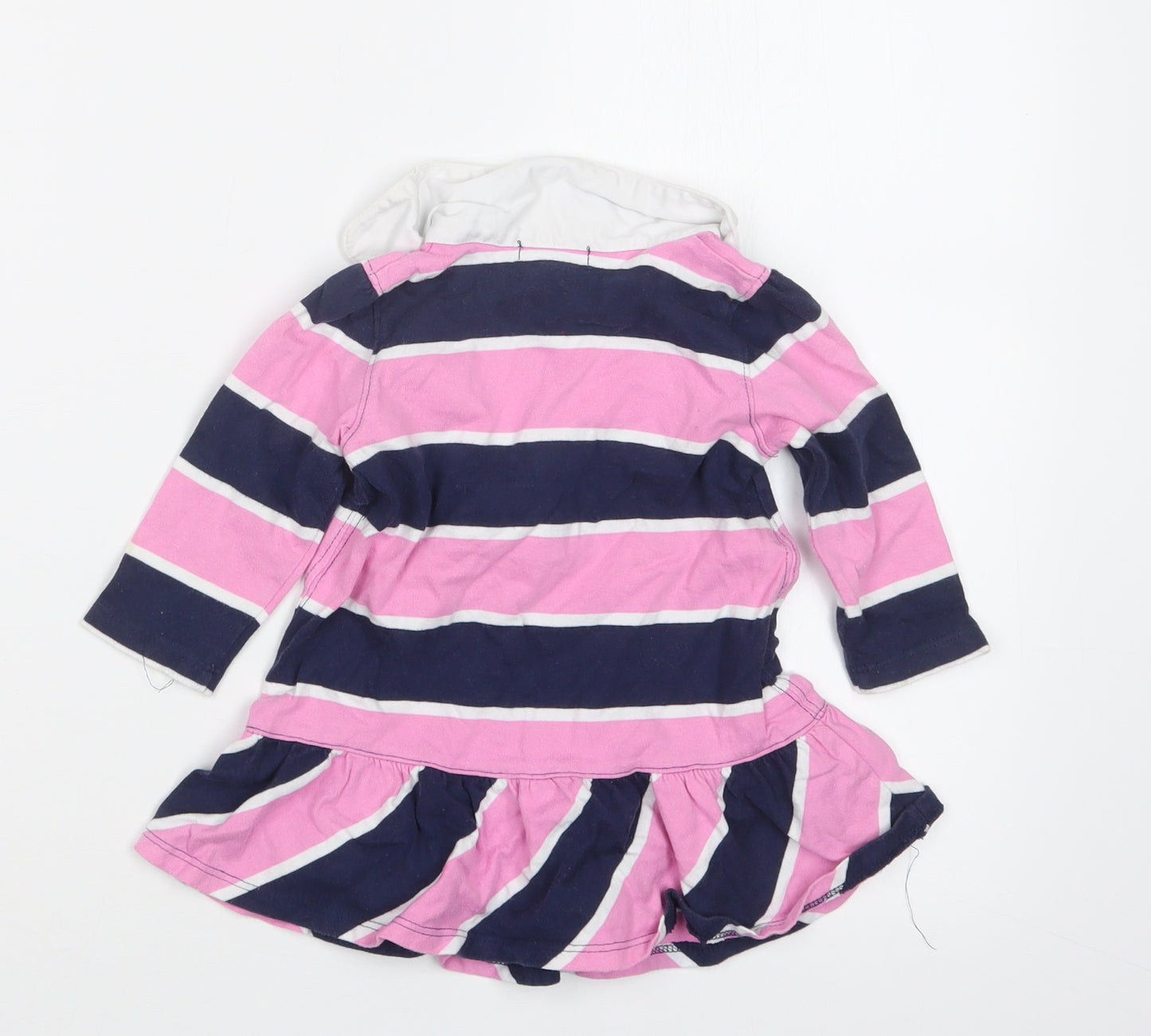 Ralph Lauren Girls Pink Striped  Basic T-Shirt Size 3-6 Months
