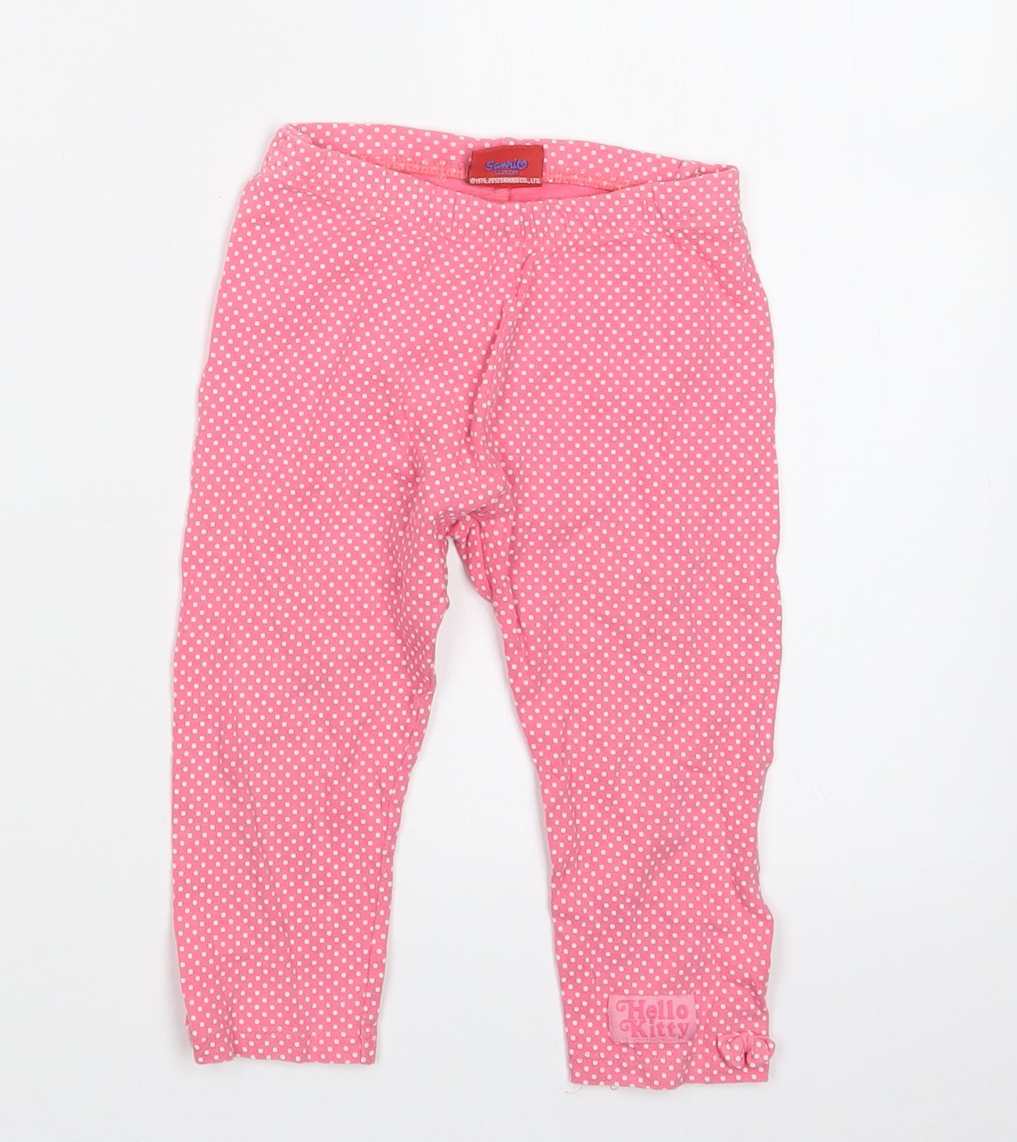 Mothercare Girls Pink Polka Dot  Carrot Trousers Size 4-5 Years - Hello Kitty
