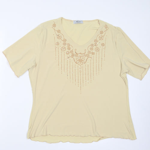 ALUST Womens Beige   Basic Blouse Size 2XL