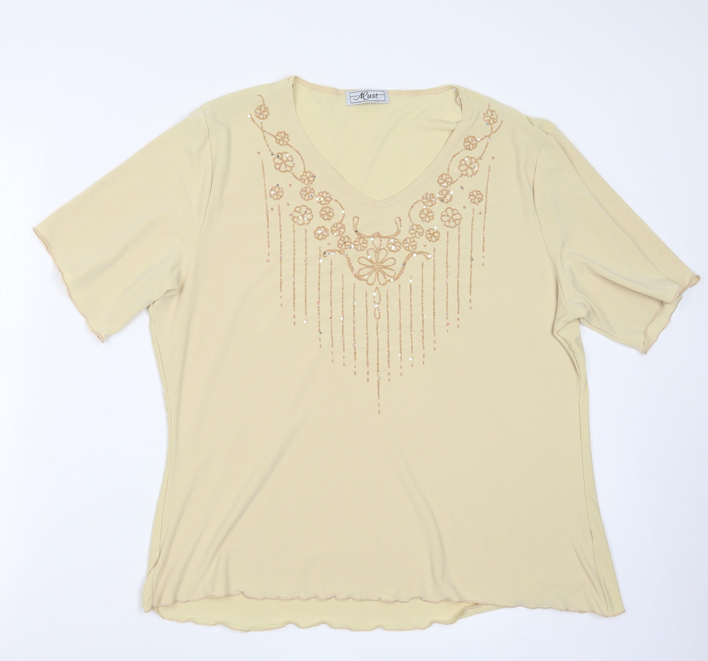 ALUST Womens Beige   Basic Blouse Size 2XL