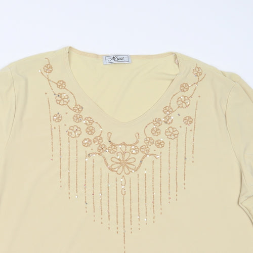 ALUST Womens Beige   Basic Blouse Size 2XL