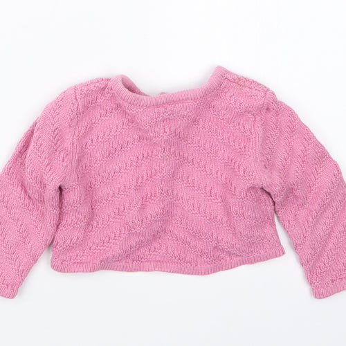 the little white company Girls Pink  Knit Cardigan Jumper Size 6-9 Months