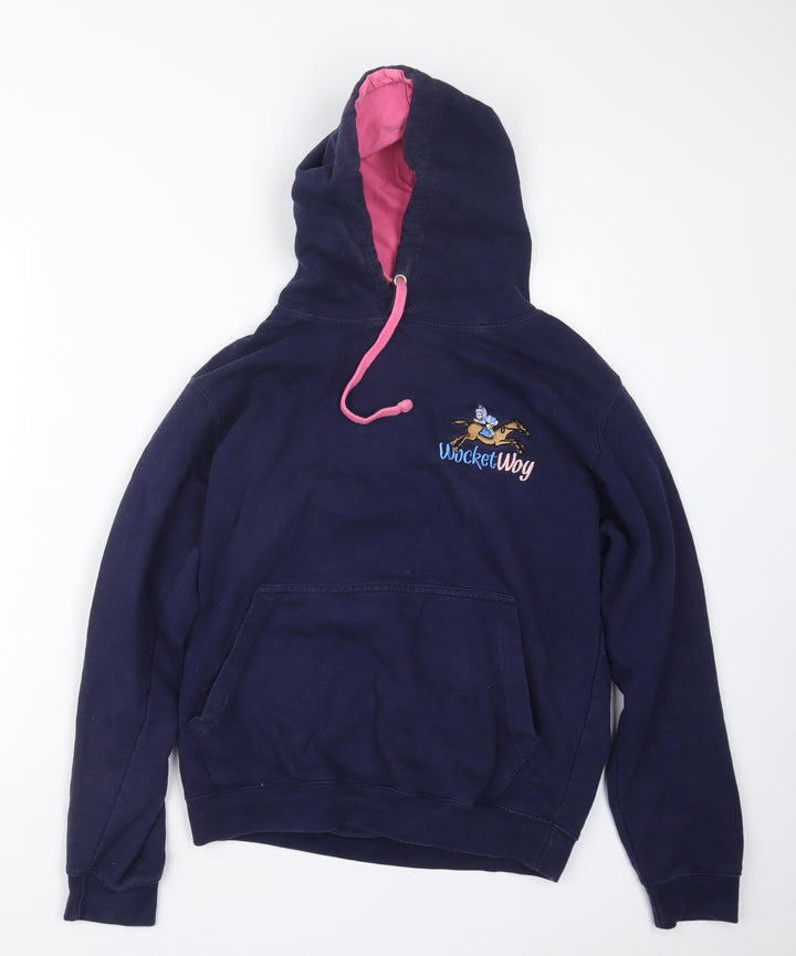 Awdis Womens Blue Pullover Hoodie Size S