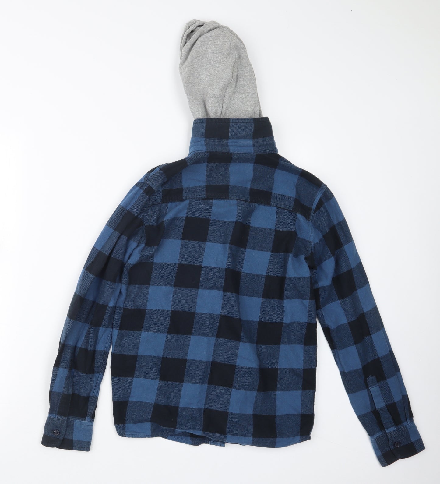 BHS Boys Blue Check  Basic Button-Up Size 11-12 Years