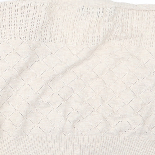 E-vie Womens Beige  Knit Cardigan Jumper Size 14