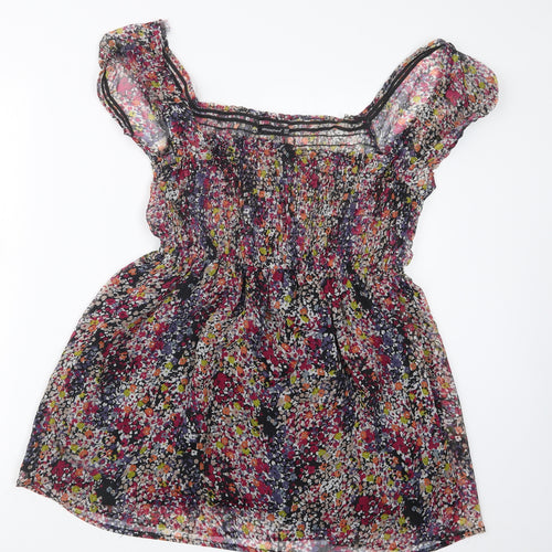 Atmosphere Womens Black Floral  Basic Blouse Size 14