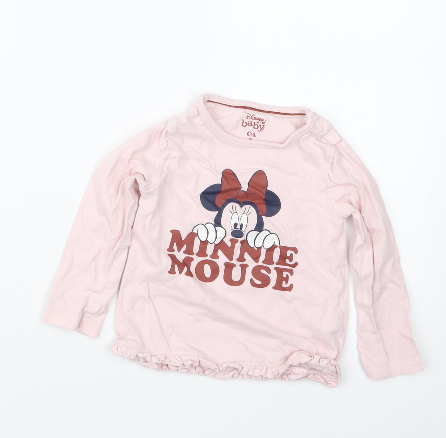 C&A Girls Pink   Basic T-Shirt Size 18-24 Months  - Minnie Mouse