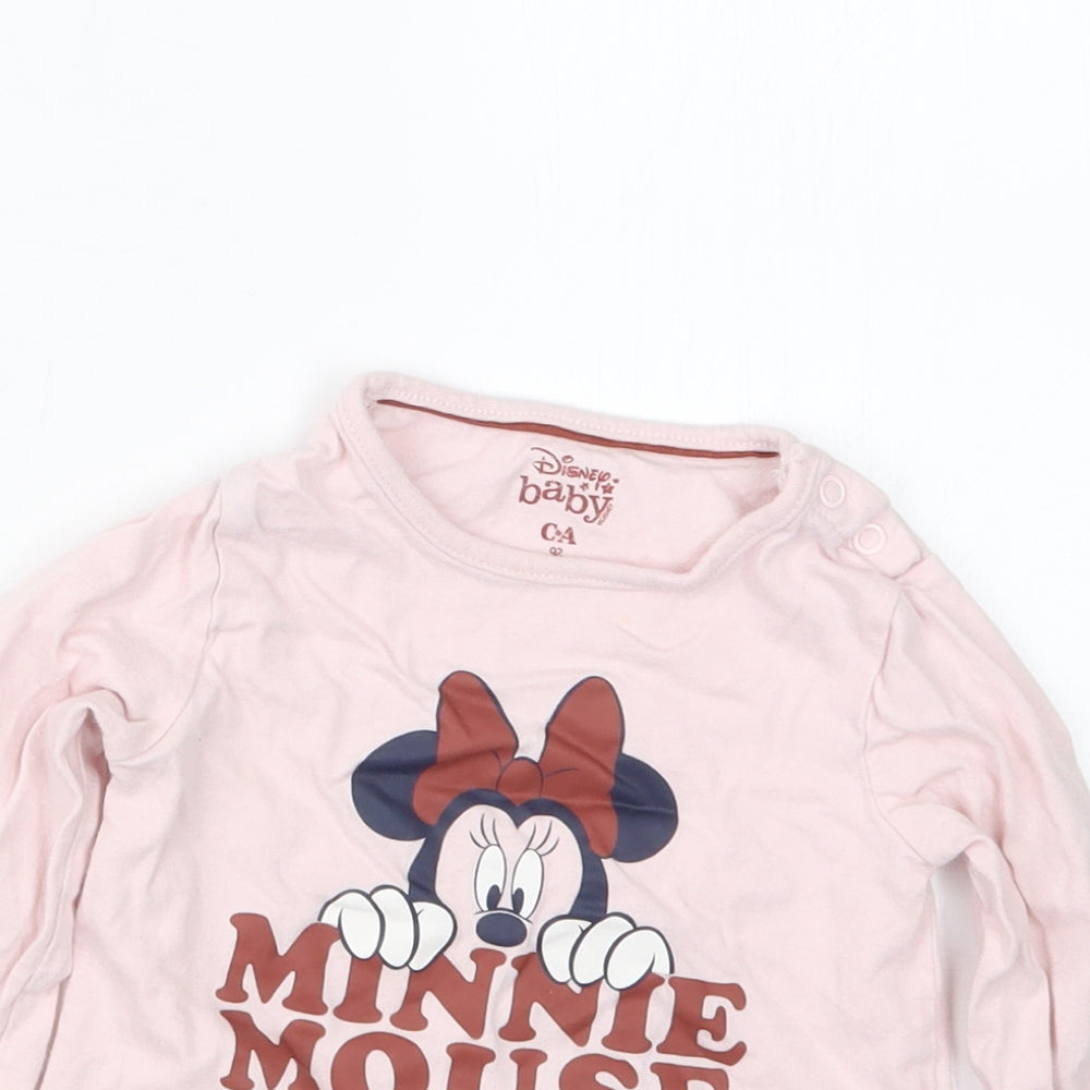 C&A Girls Pink   Basic T-Shirt Size 18-24 Months  - Minnie Mouse