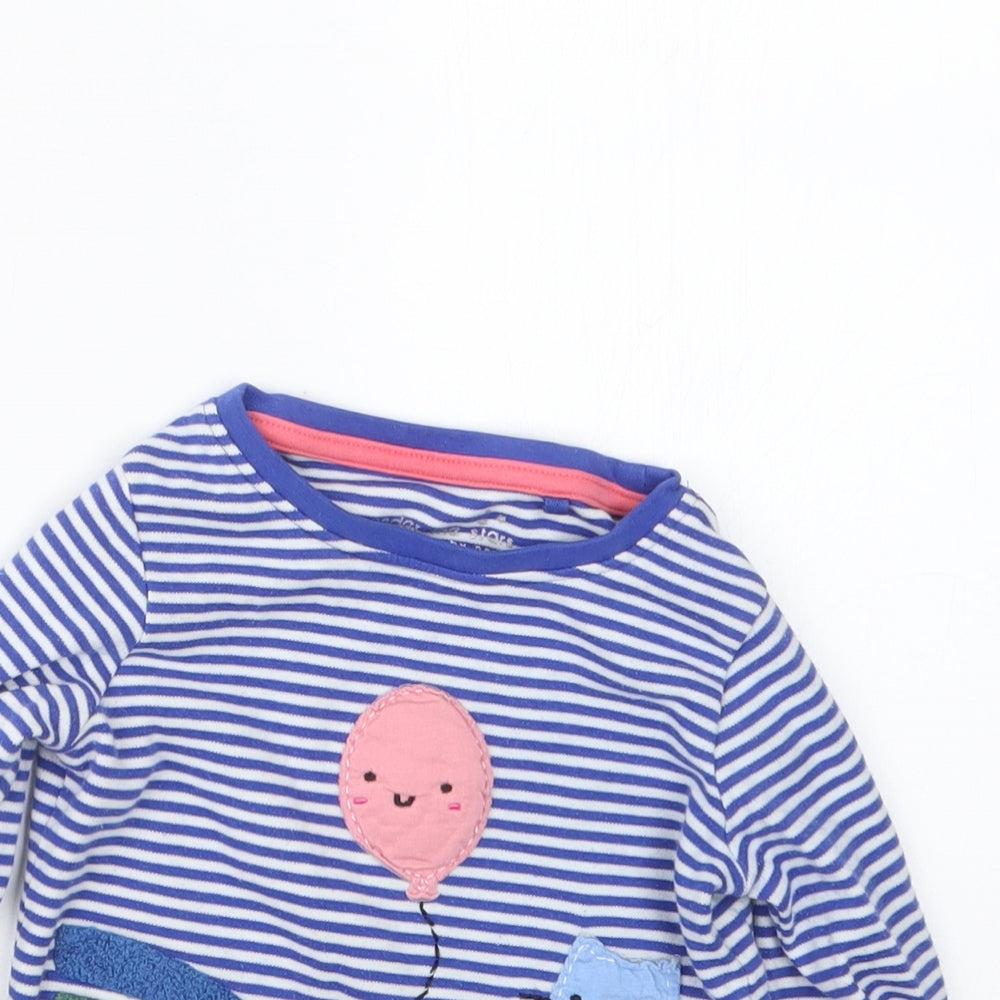 NEXT Girls Blue Striped  Babydoll Pyjama Top Size 12-18 Months
