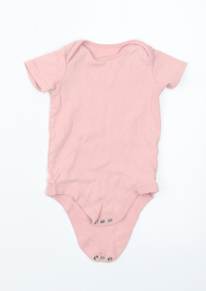 TU Girls Pink Polka Dot Babygrow One-Piece Size 9-12 Months