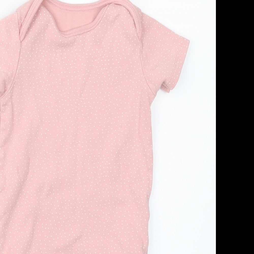 TU Girls Pink Polka Dot  Babygrow One-Piece Size 9-12 Months