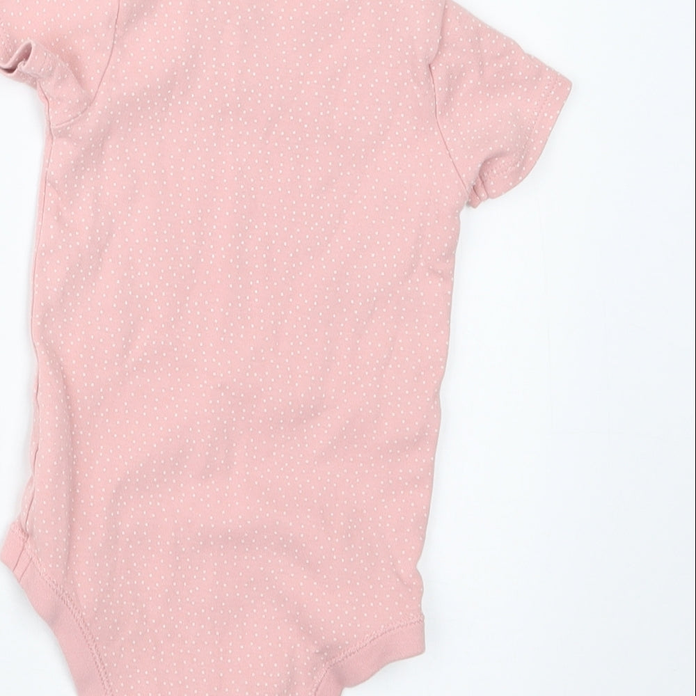 TU Girls Pink Polka Dot  Babygrow One-Piece Size 9-12 Months