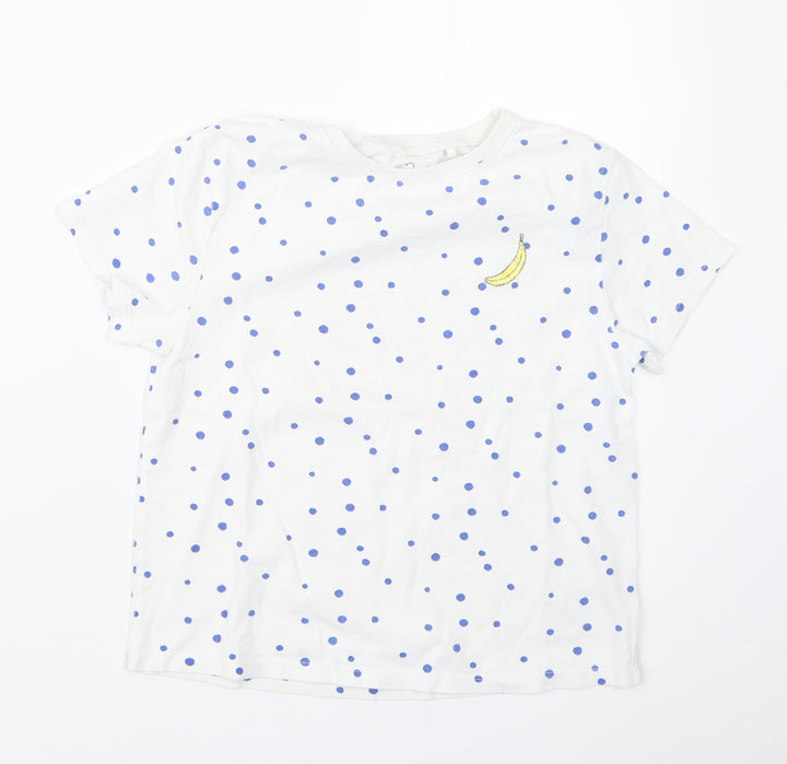 NEXT Girls Blue Polka Dot  Basic T-Shirt Size 10 Years