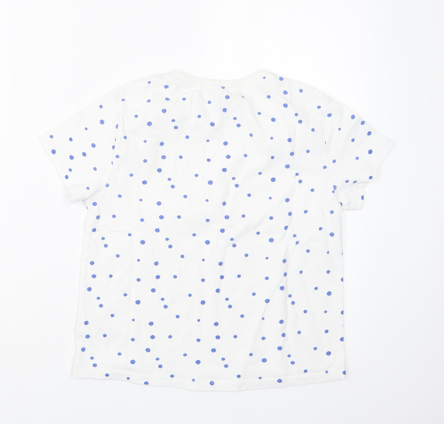 NEXT Girls Blue Polka Dot  Basic T-Shirt Size 10 Years