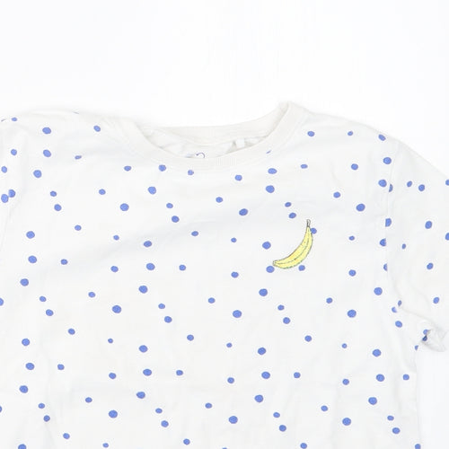 NEXT Girls Blue Polka Dot  Basic T-Shirt Size 10 Years