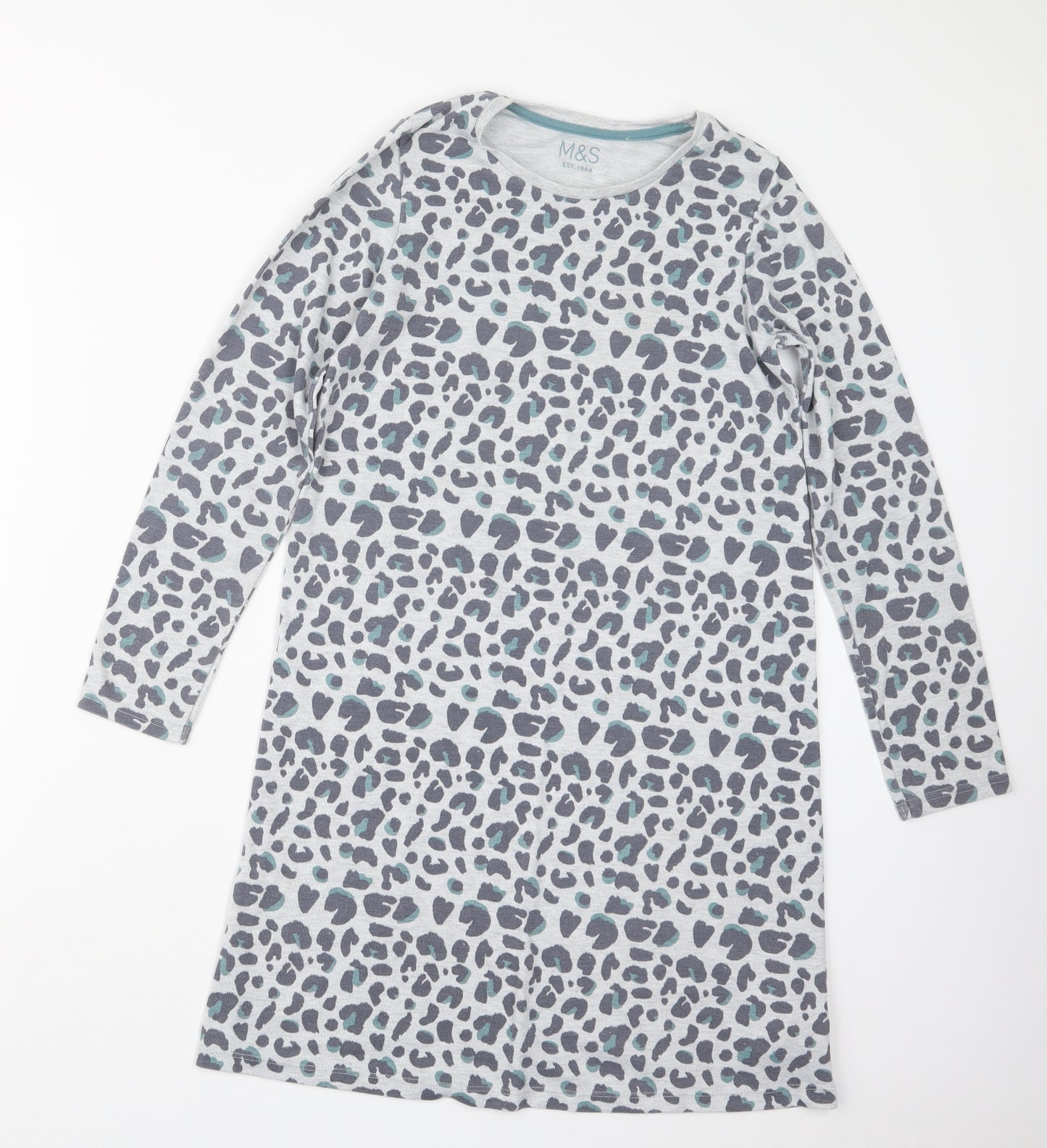 Marks and Spencer Girls Grey Animal Print  T-Shirt Dress  Size 10-11 Years