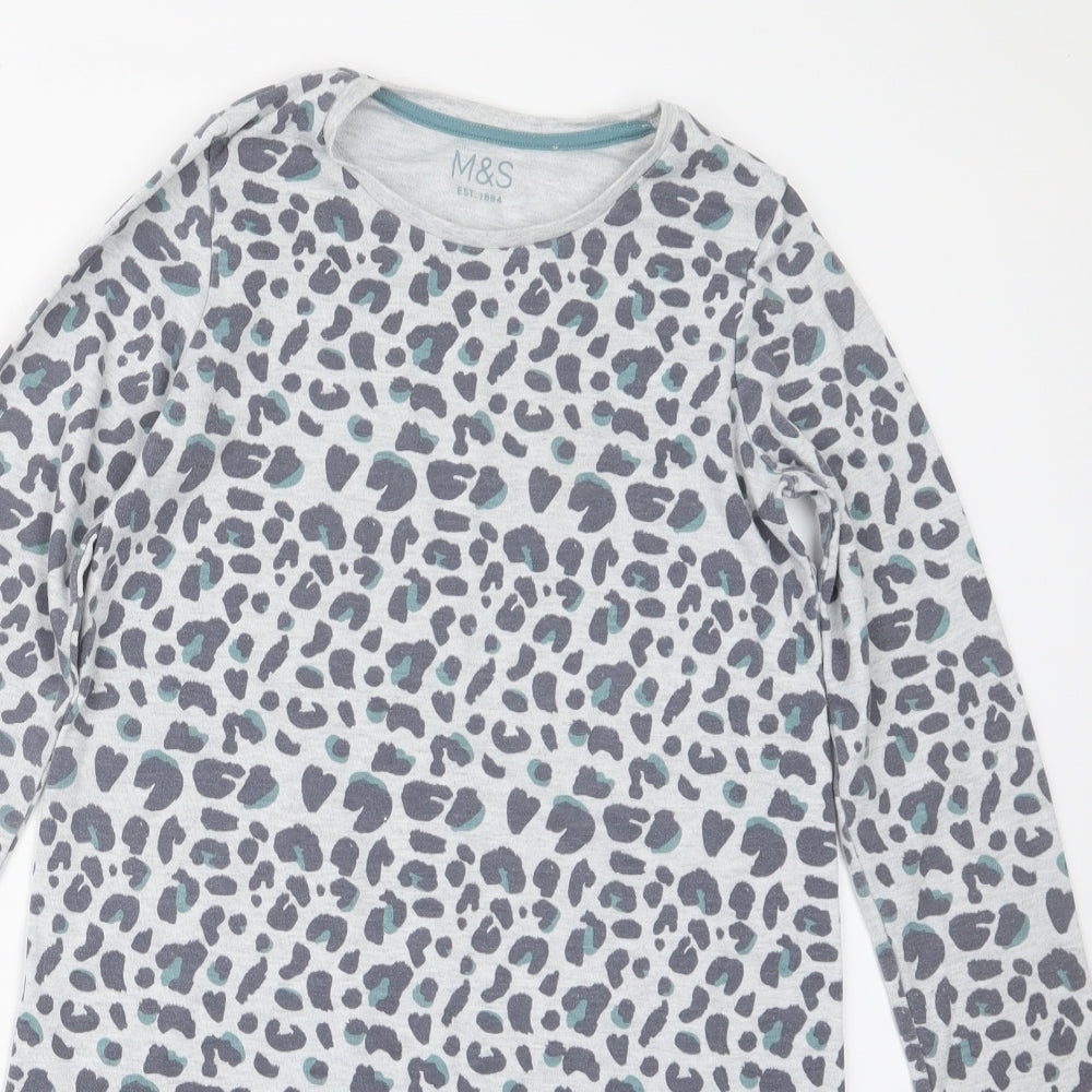 Marks and Spencer Girls Grey Animal Print  T-Shirt Dress  Size 10-11 Years