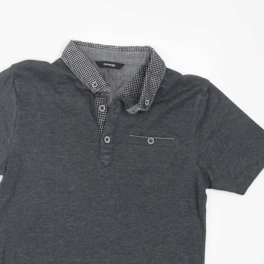 George Boys Grey   Basic Polo Size 10-11 Years