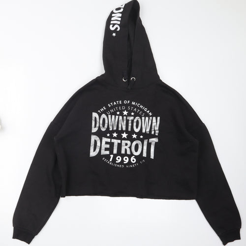 New Look Girls Black   Pullover Hoodie Size 14-15 Years
