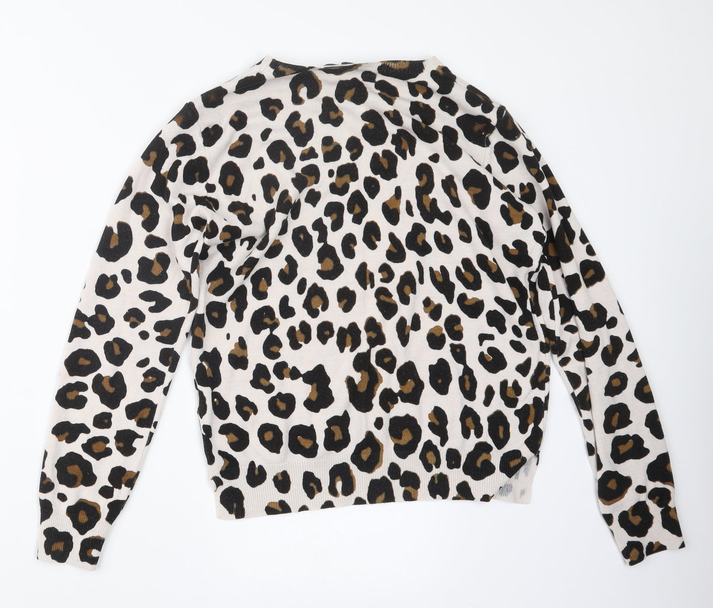 Marks and Spencer Womens Black Animal Print Knit Pullover Jumper Size 10