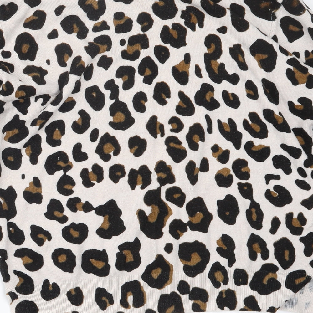 Marks and Spencer Womens Black Animal Print Knit Pullover Jumper Size 10