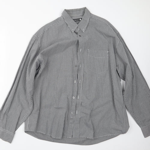 George Mens Black Check   Button-Up Size L