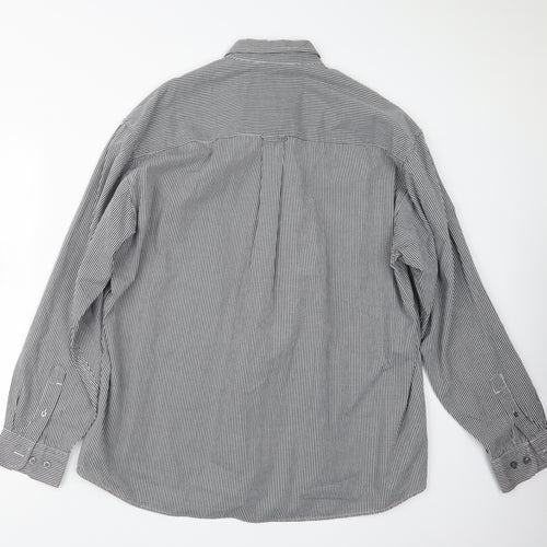 George Mens Black Check   Button-Up Size L