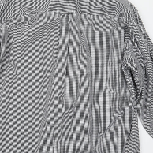 George Mens Black Check   Button-Up Size L