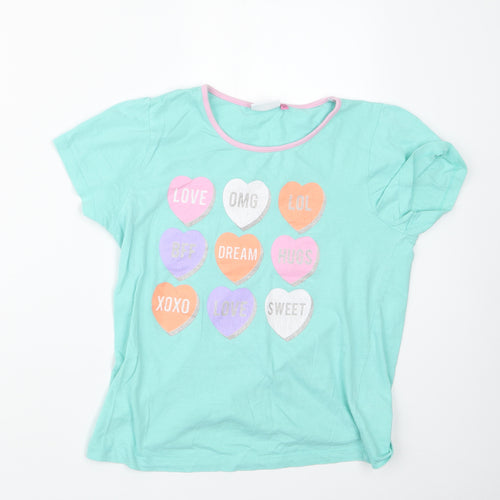 hullabaloo Girls Green Geometric  Top Pyjama Top Size 13-14 Years