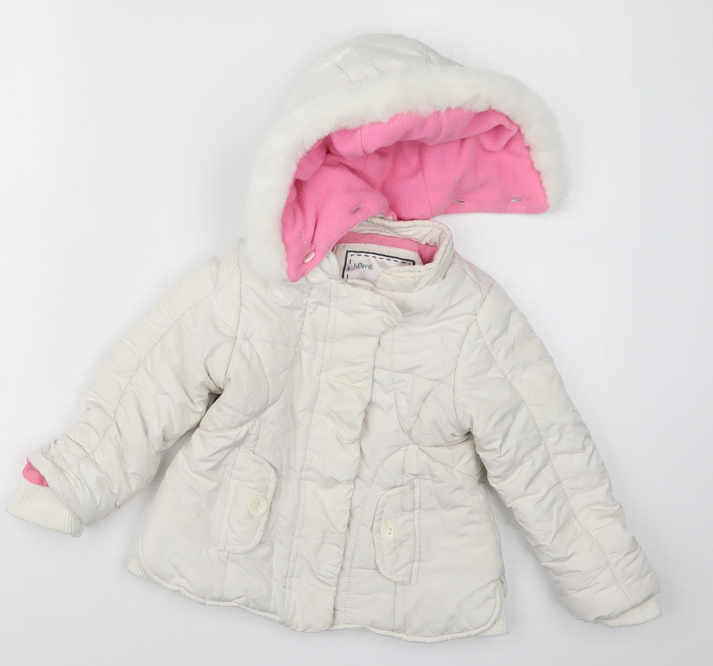 Mothercare Girls White   Jacket Coat Size 24 Months
