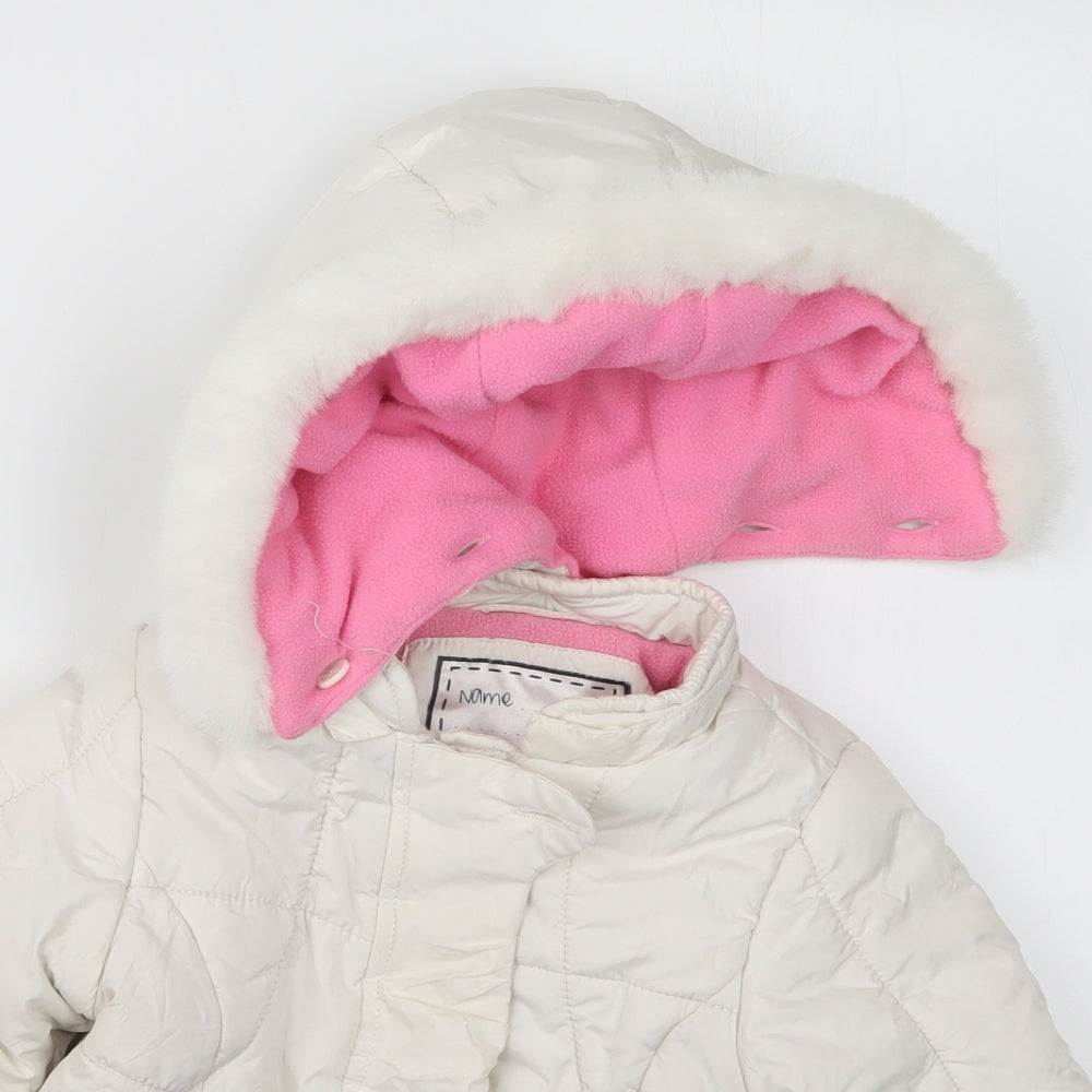 Mothercare Girls White   Jacket Coat Size 24 Months
